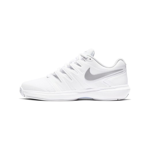 Białe buty sportowe damskie Nike dla biegaczy zoom bez wzorów sznurowane 