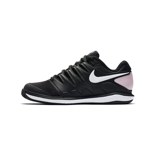 Buty sportowe damskie czarne Nike dla tenisistów zoom gładkie wiązane płaskie 