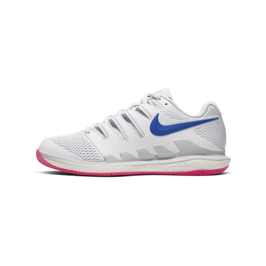 Nike buty sportowe damskie do tenisa zoom srebrne bez wzorów 