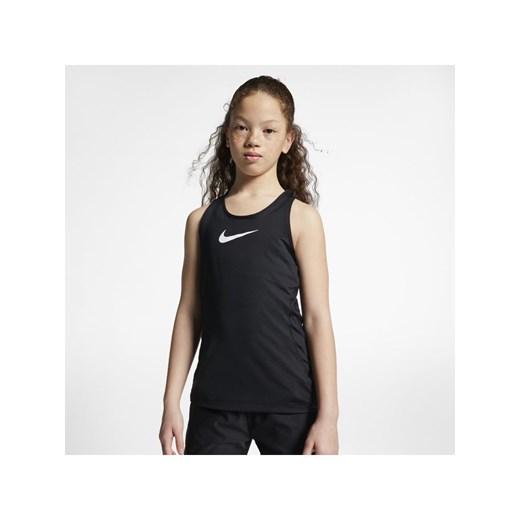 Koszulka bez rękawów dla dużych dzieci (dziewcząt) Nike Pro - Czerń