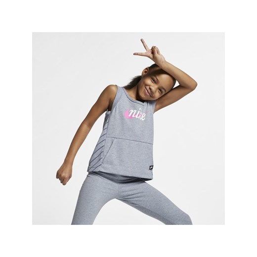 Koszulka bez rękawów dla dużych dzieci (dziewcząt) Nike Sportswear - Szary