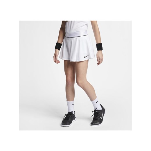 Spódniczka tenisowa dla dużych dzieci (dziewcząt) NikeCourt - Biel