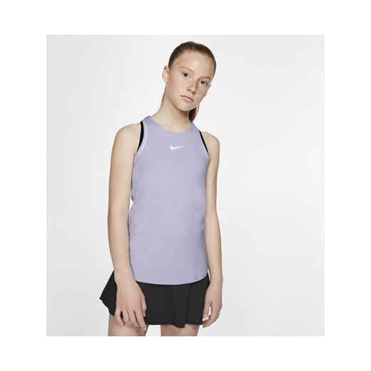 Koszulka tenisowa bez rękawów dla dużych dzieci (dziewcząt) NikeCourt Dri-FIT - Fiolet