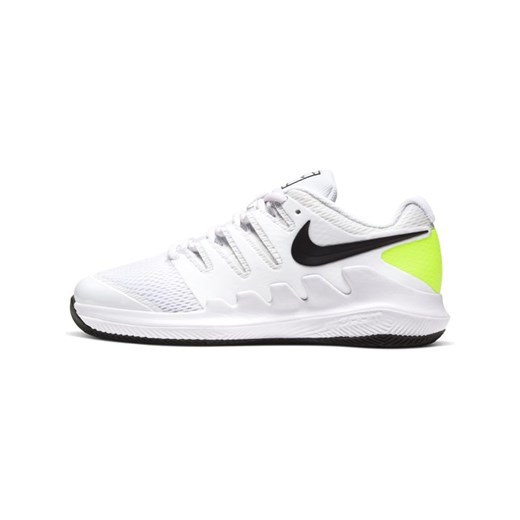 Buty do tenisa dla małych/dużych dzieci NikeCourt Jr. Vapor X - Biel