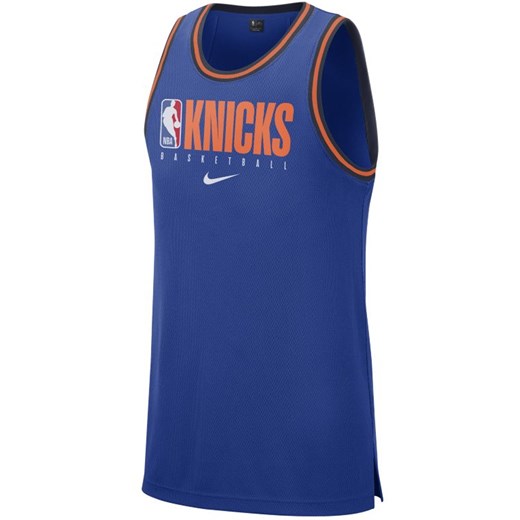 Męska koszulka bez rękawów NBA New York Knicks Nike Dri-FIT - Niebieski