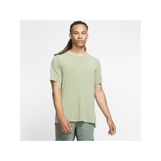 T-shirt męski Nike zielony z krótkimi rękawami bez wzorów 