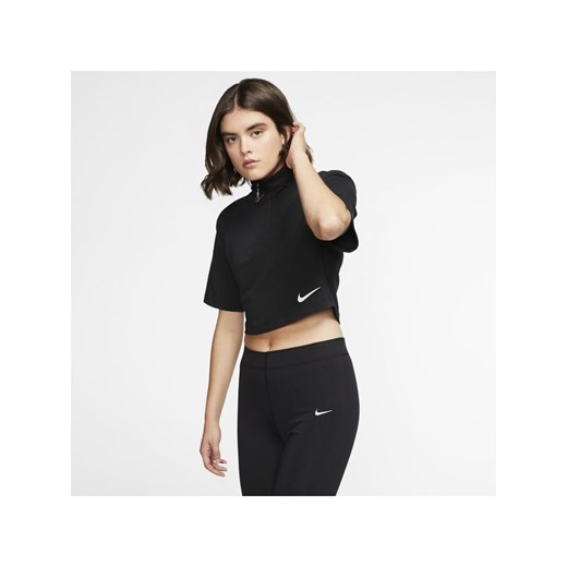Bluzka damska czarna Nike z krótkim rękawem 