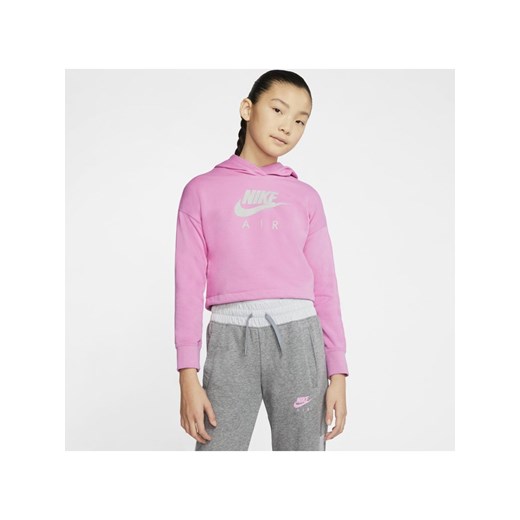 Bluza z kapturem o krótszym kroju dla dużych dzieci (dziewcząt) Nike Air - Różowy