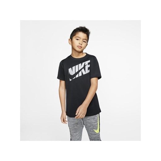 Koszulka treningowa z krótkim rękawem dla dużych dzieci (chłopców) Nike - Czerń