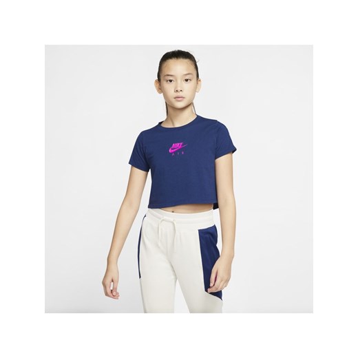 T-shirt dla dużych dzieci (dziewcząt) Nike Air - Niebieski