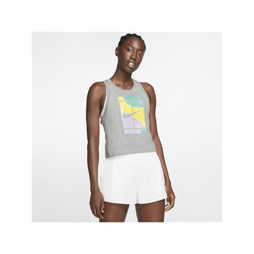 Damska krótka koszulka tenisowa bez rękawów NikeCourt - Szary