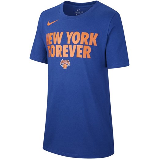 T-shirt dla chłopców NBA New York Knicks Nike Dri-FIT - Niebieski