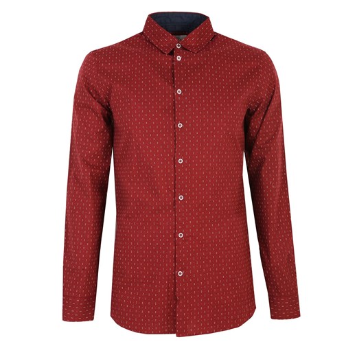 Koszula męska Top Secret czerwona w abstrakcyjne wzory casual z klasycznym kołnierzykiem 