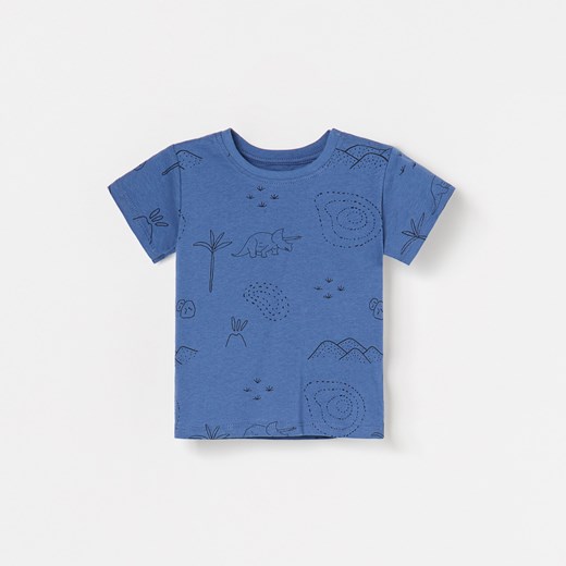 Reserved - Wzorzysta koszulka z dinozaurami - Niebieski Reserved  80 