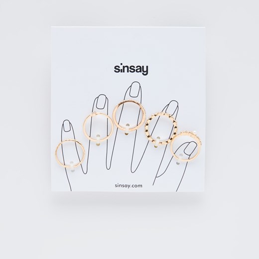 Sinsay - Zestaw pierścionków - Złoty  Sinsay One Size 