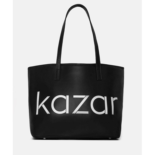 Shopper bag Kazar duża bez dodatków skórzana na ramię 