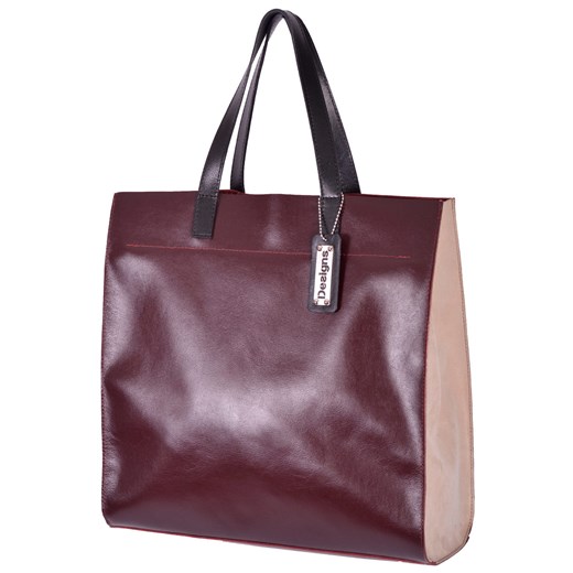 Shopper bag Designs Fashion na ramię skórzana bez dodatków matowa 