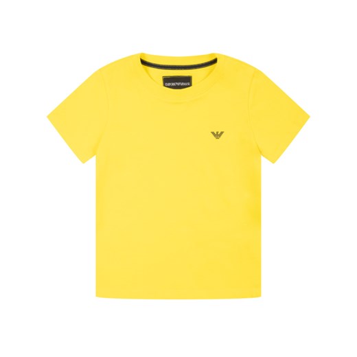 T-shirt chłopięce Emporio Armani żółty bez wzorów z krótkimi rękawami 