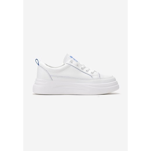 Buty sportowe damskie białe Born2be młodzieżowe na platformie sznurowane bez wzorów 