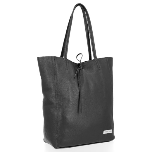 Shopper bag Vittoria Gotti glamour skórzana zamszowa na ramię duża bez dodatków 