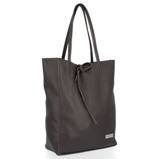 Shopper bag Vittoria Gotti bez dodatków na ramię zamszowa 