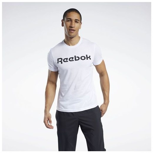 T-shirt męski biały Reebok Fitness z krótkim rękawem 