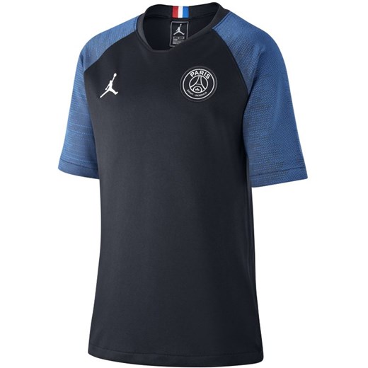Koszulka piłkarska z krótkim rękawem dla dużych dzieci Jordan x Paris Saint-Germain Strike - Czerń