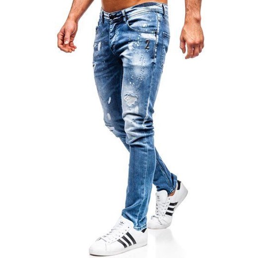 Spodnie jeansowe męskie regular fit granatowe Denley 4013 Denley  W38 L32  okazyjna cena 
