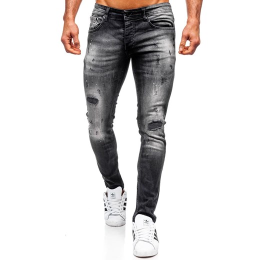 Spodnie jeansowe męskie regular fit czarne Denley 4008  Denley W30 L32 okazyjna cena  