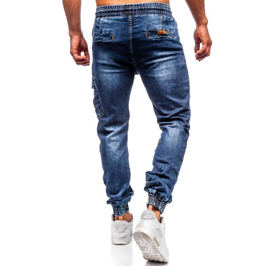 Spodnie jeansowe joggery męskie granatowe Denley  KA687 Denley  XL  wyprzedaż 