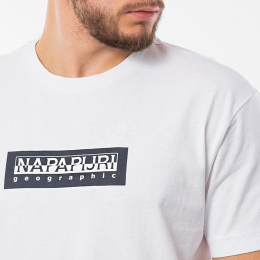 T-shirt męski biały Napapijri z krótkim rękawem 