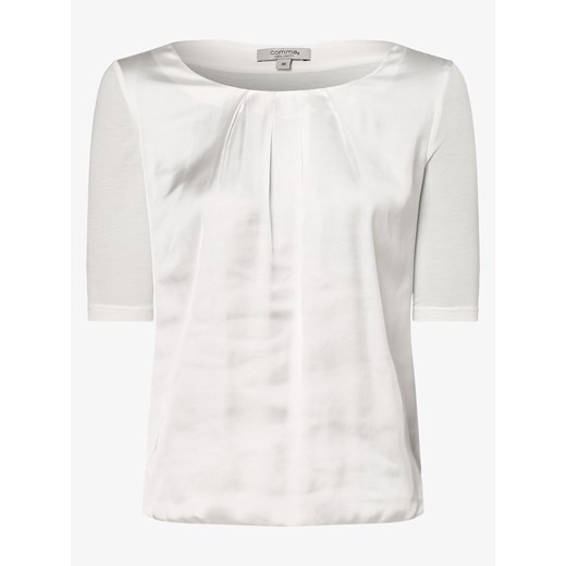 Biała bluzka damska Comma, z okrągłym dekoltem na wiosnę 