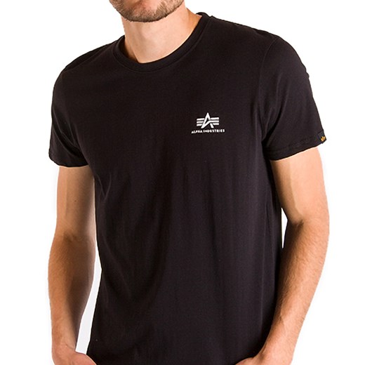 T-shirt męski Alpha Industries z krótkimi rękawami bawełniany bez wzorów 
