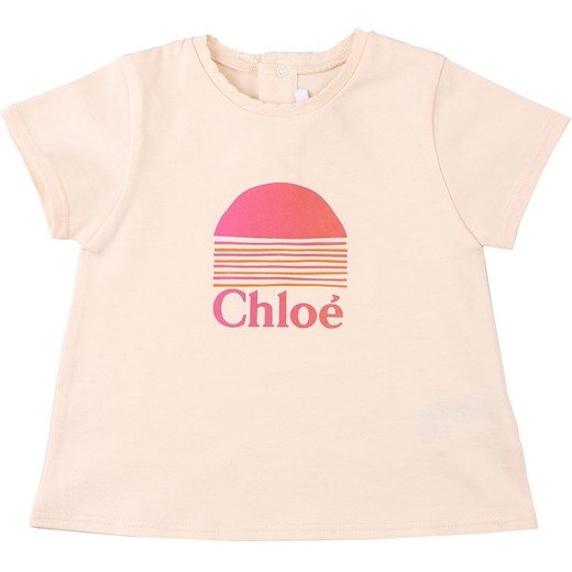 Chloe Koszulka Niemowlęca dla Dziewczynek, jasny brzoskwiniowy róż, Bawełna, 2019, 12M 18M 2Y 3Y 6M 9M Chloé  18M RAFFAELLO NETWORK