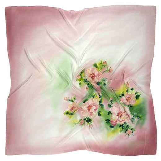 Różowy szalik/chusta Luma Milanówek w kwiaty casualowy 