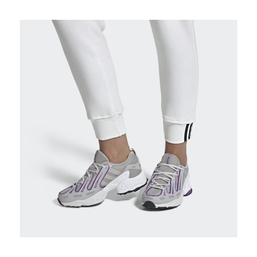 Buty sportowe damskie Adidas eqt support szare bez wzorów płaskie sznurowane 