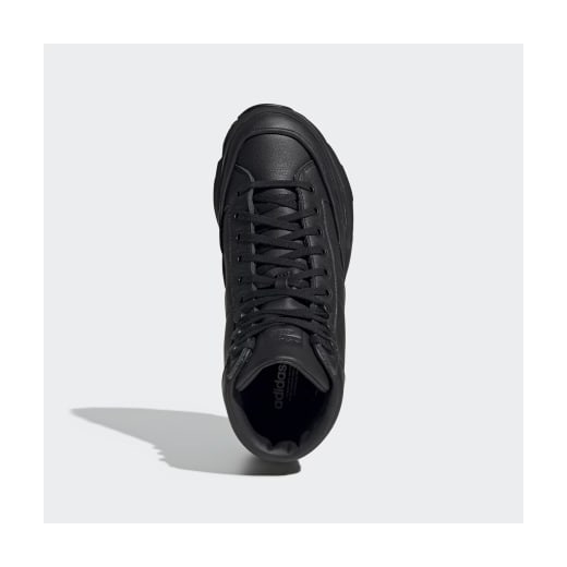 Buty sportowe damskie czarne Adidas sznurowane skórzane gładkie na jesień 