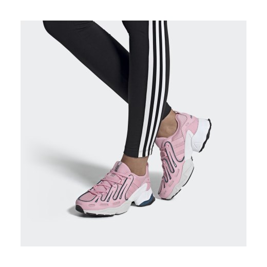 Buty sportowe damskie Adidas eqt support skórzane na platformie gładkie sznurowane 