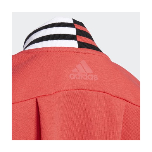 Adidas bluza dziewczęca czerwona dzianinowa bez wzorów 