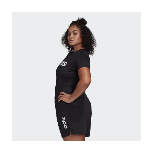 Bluzka damska Adidas czarna z krótkimi rękawami z okrągłym dekoltem 