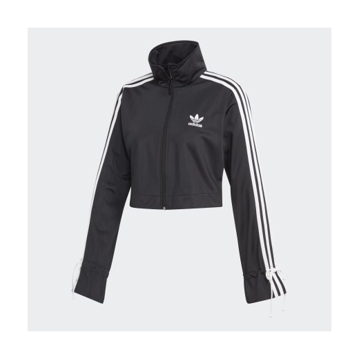 Bluza damska Adidas sportowa czarna krótka jesienna 