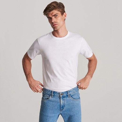 Reserved - T-shirt basic z bawełny organicznej - Biały  Reserved M 