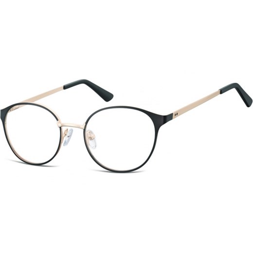 Oprawki okularowe kocie oczy damskie stalowe Sunoptic 941A czarno-złote    Stylion