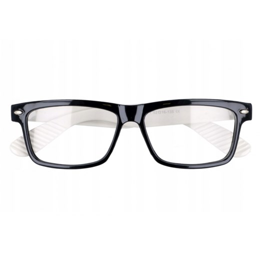 Okulary zerówki nerdy wayfarer   XL-272A czarno-białe    Stylion