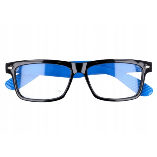 Okulary zerówki nerdy wayfarer   XL-272 czarno-niebieskie    Stylion