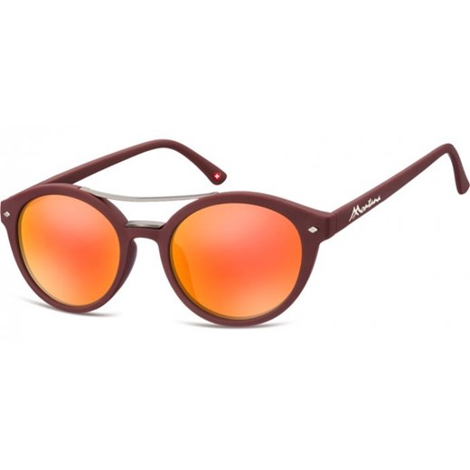 Okulary okrągłe brązowe lenonki lustrzane MS21F    Stylion