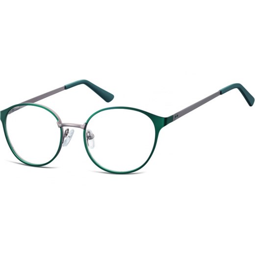Oprawki okularowe kocie oczy damskie stalowe Sunoptic 941D zielono-grafitowe    Stylion