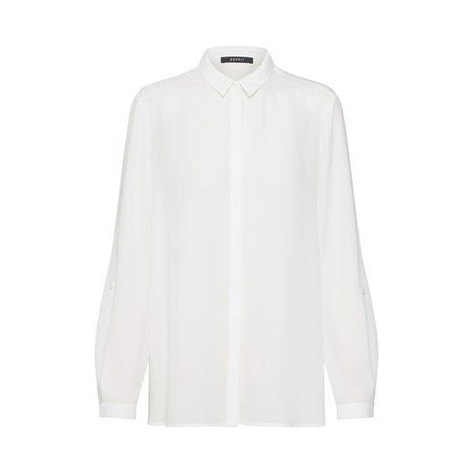 Biała koszula damska Esprit bez wzorów 