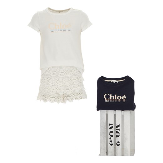 Chloe Koszulka Dziecięca dla Dziewczynek, biały, Bawełna, 2019, 10Y 12Y 14Y 2Y 3Y 4Y 6Y 8Y Chloé  14Y RAFFAELLO NETWORK