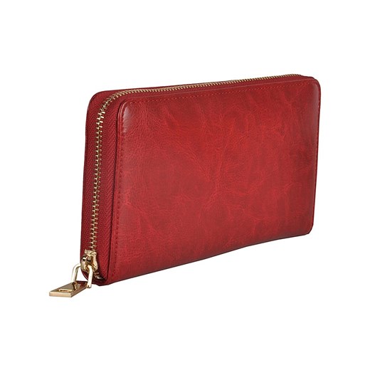 Skórzany portfel "Nador" w kolorze czerwonym - 20 x 10 x 2 cm Florence Bags  OneSize okazja Limango Polska 